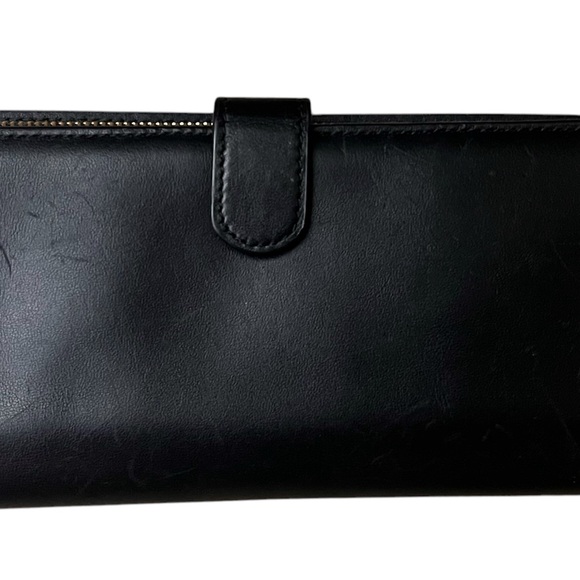 Coach Black Leather Wallet with Gold Accent - Picture 2 of 15